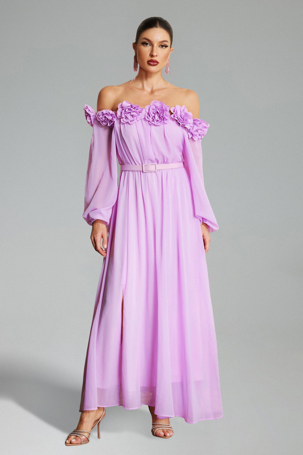 Marge Off Shoulder Flowers Maxi Dress Flowering Girl