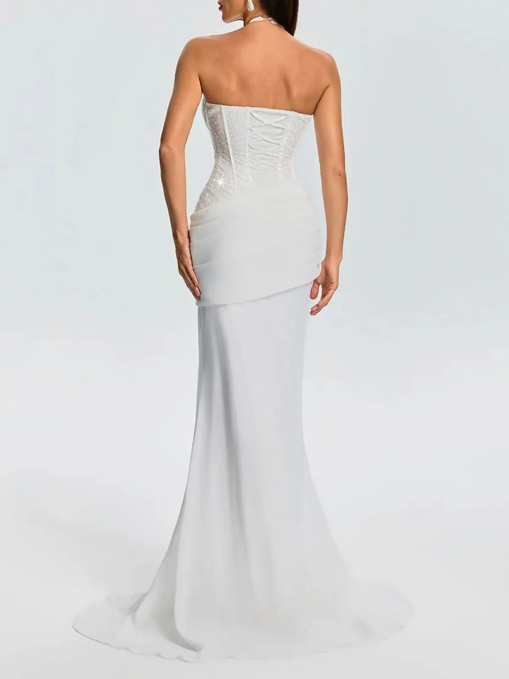 Fantasia Halterneck Sequin Maxi Dress Flowering Girl