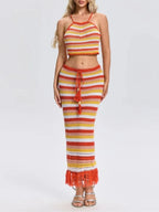 Sevelia Stripe Knitted Skirt Set Flowering Girl