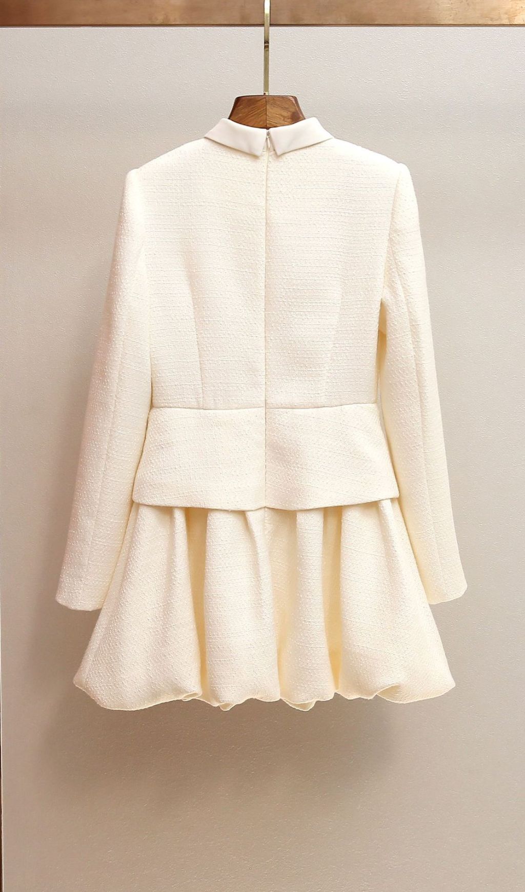 Jenner White Long Sleeve Mini Dress Flowering Girl