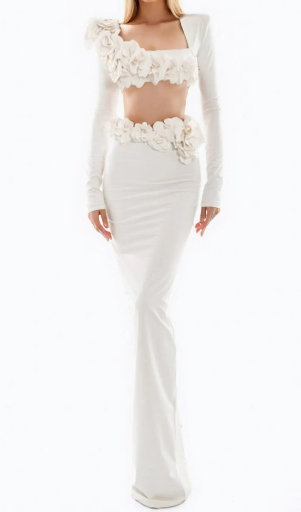 Alameda White Embellished Floral Set Flowering Girl