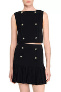 Marcia Black Double Breasted Vest Flowering Girl