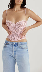 Rose Lace Underwired Corset Flowering Girl