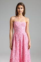 Elio Lace Strapless Corset Maxi Dress Flowering Girl