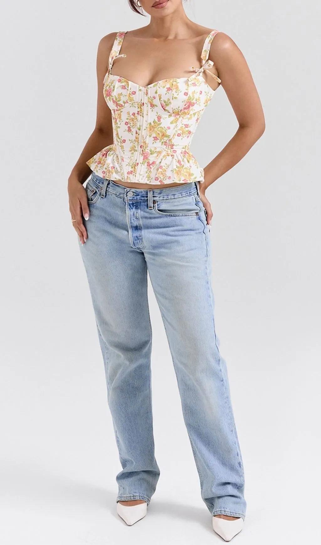 Lethia Floral Corset Top Flowering Girl