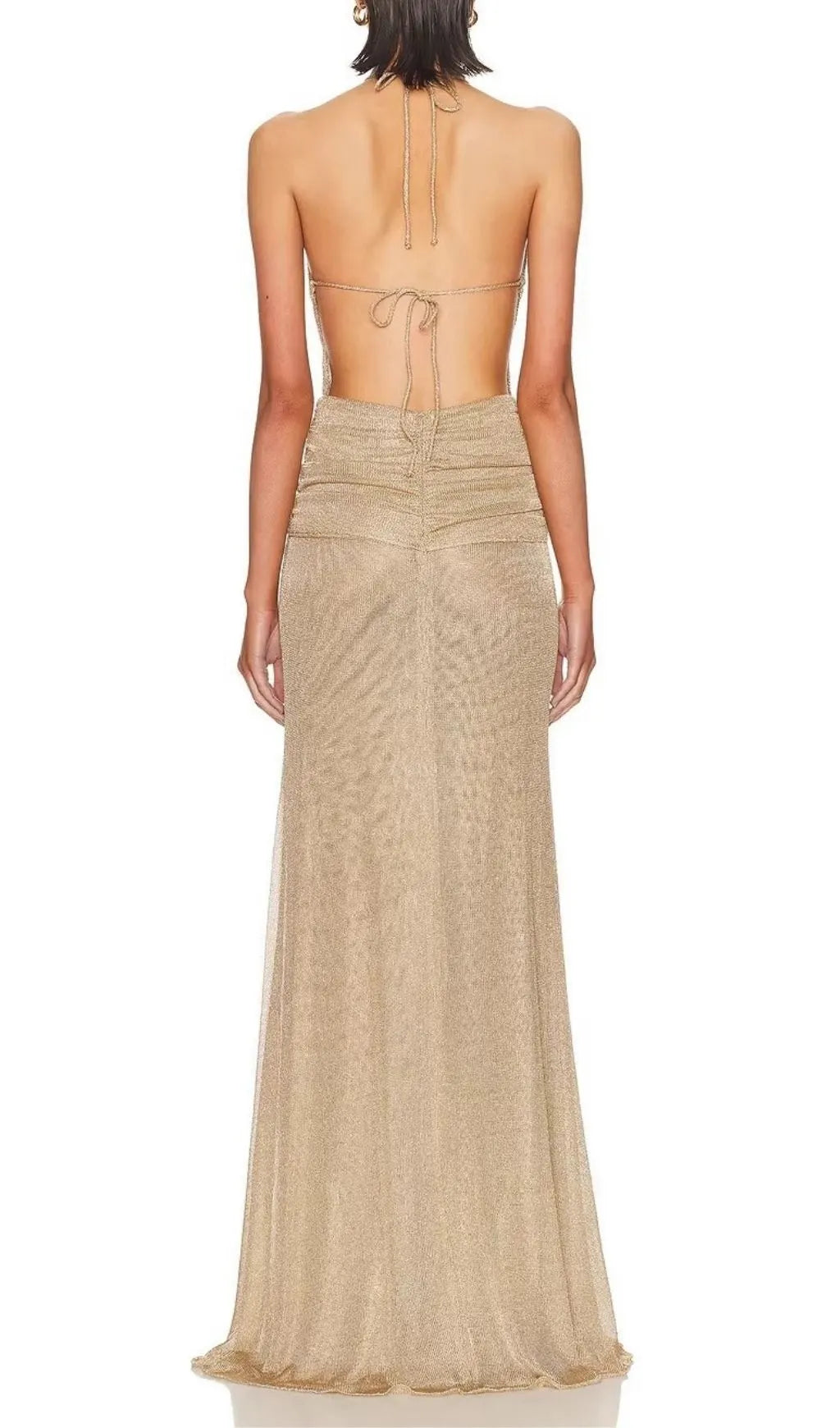 Ketaki Halter Ruched Maxi Dress Flowering Girl