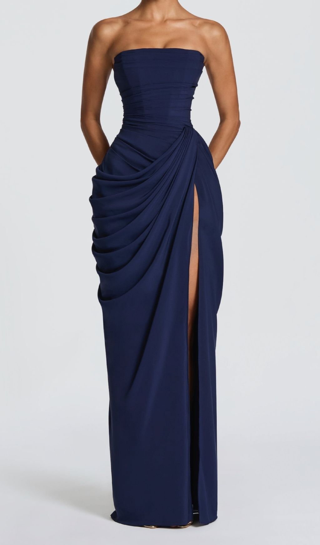 Kellyn Navy Strapless Corset Maxi Dress Flowering Girl