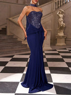 Malika Blue Sequin Gown Flowering Girl