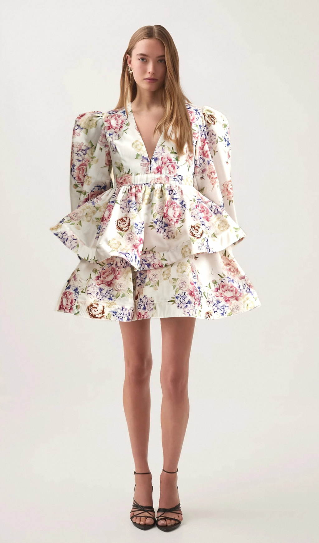 Enora floral-print tiered mini dress Flowering Girl