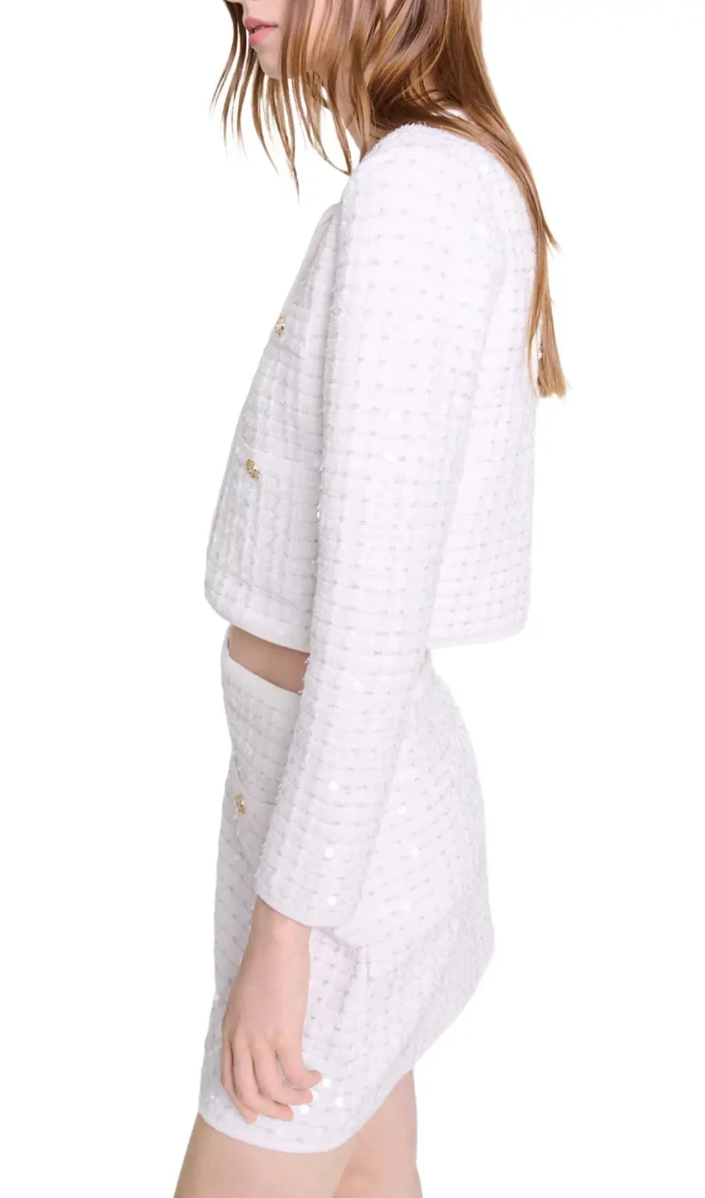 Jirtaly Sequin Warp Knit Mini Skirt Flowering Girl