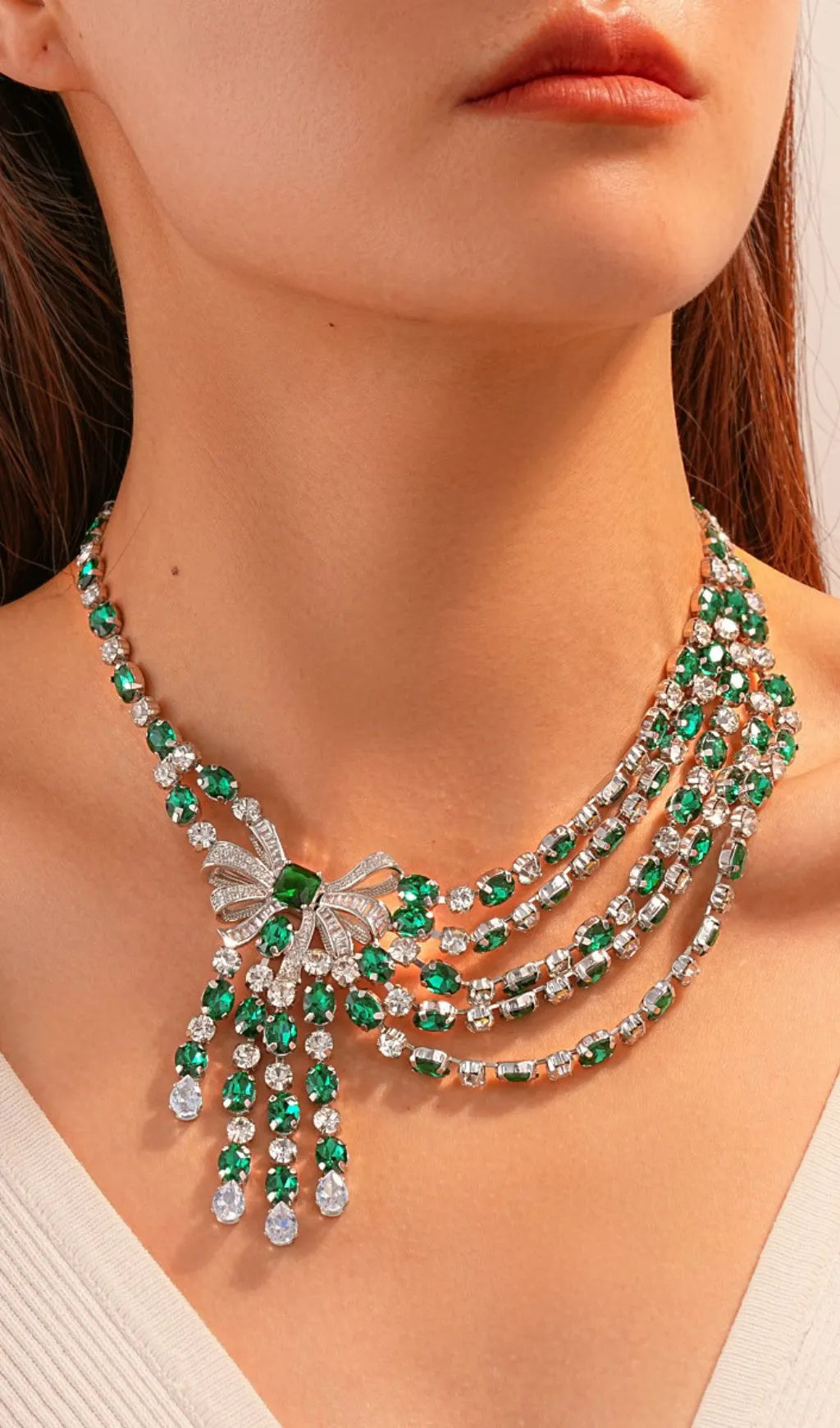 Justice Zircon Bow Jewelry Set Flowering Girl