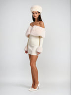 Sherry Off Shoulder Furry Skirt Set Flowering Girl