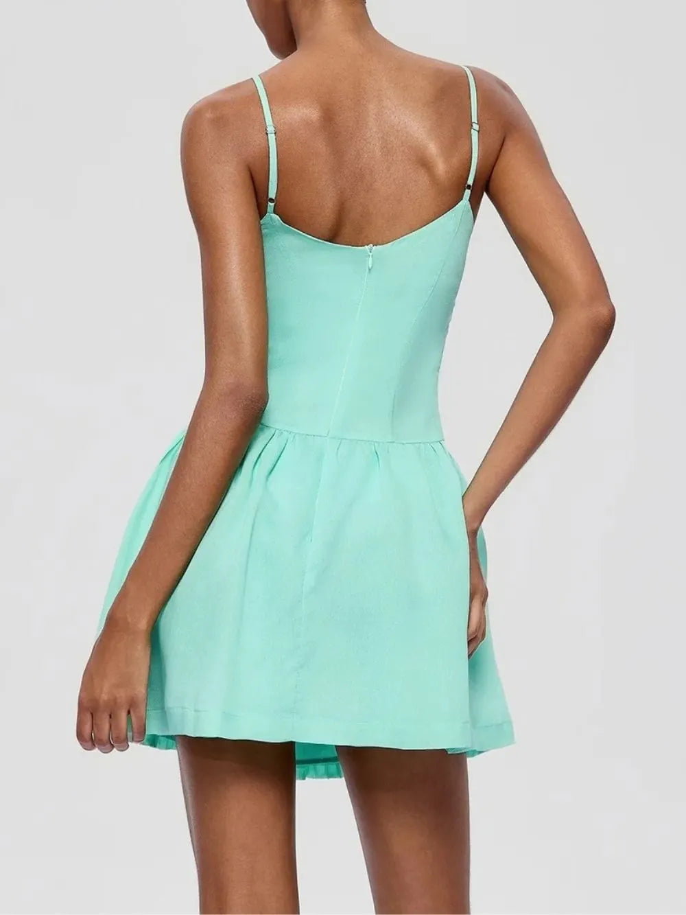 Gabby Spaghetti Pleated Mini Dress Flowering Girl