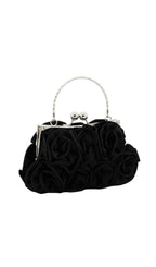 Adahy Flower Satin Bag In Black Flowering Girl