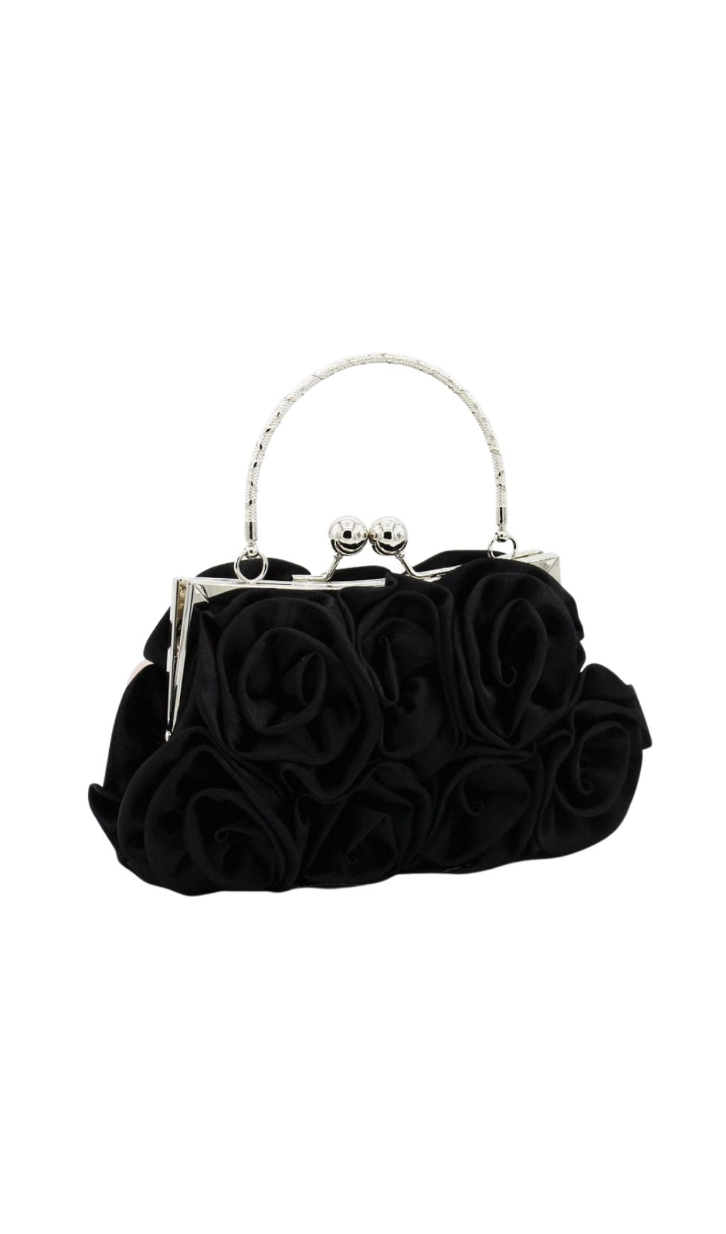 Adahy Flower Satin Bag In Black Flowering Girl