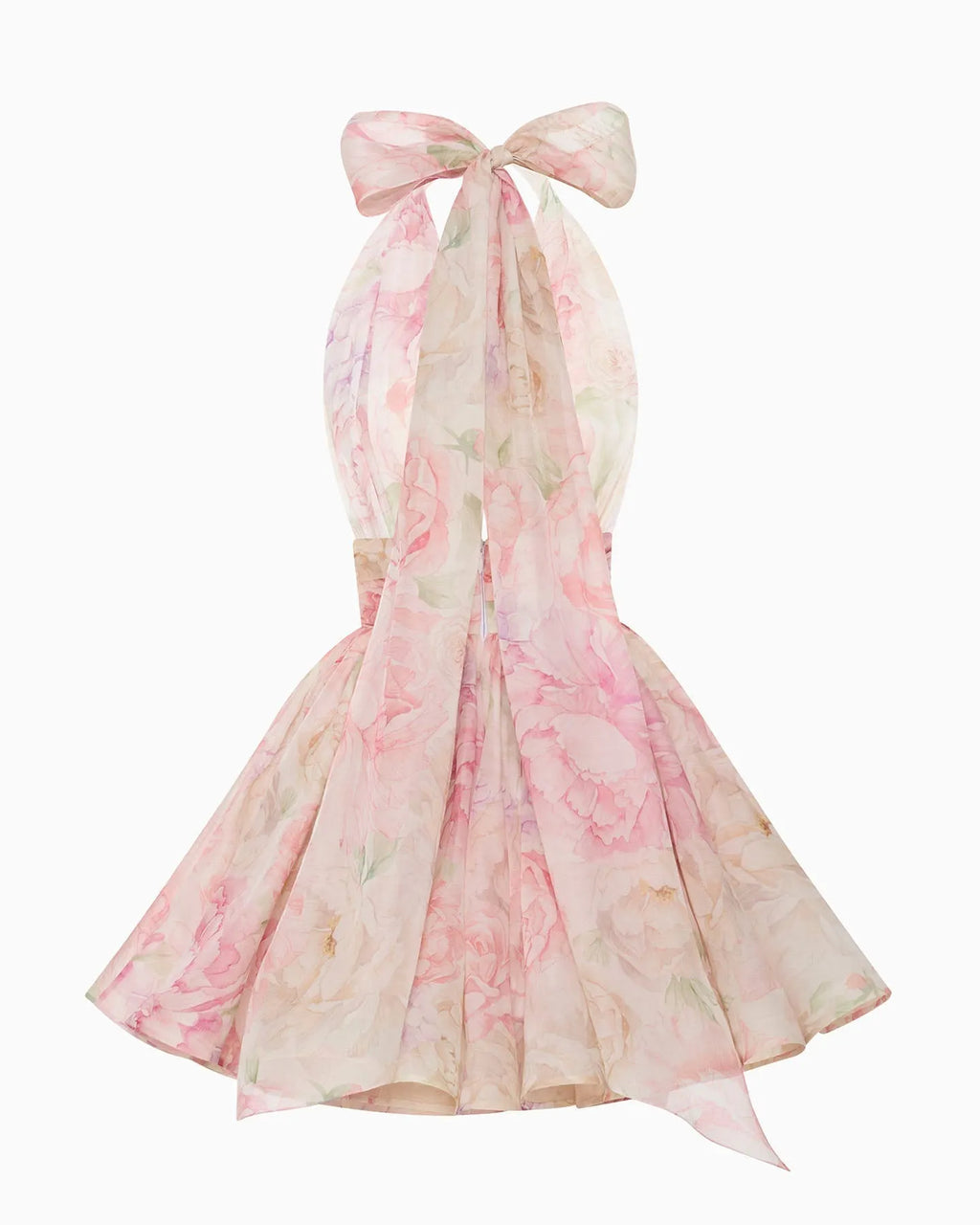 Murray Floral Print Halter Backless Mini Dress - Pink Flowering Girl