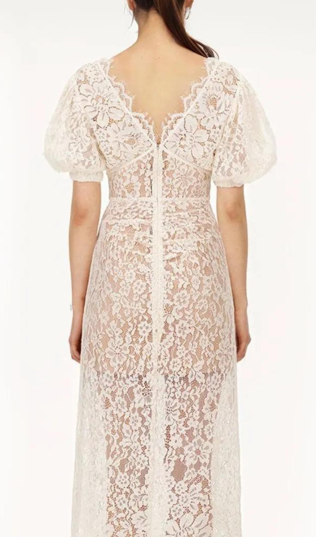 Aoibhin Crystal-Embellished Lace Midi Dress Flowering Girl