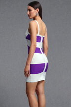 Color-Block Bodycon Mini Dress Flowering Girl