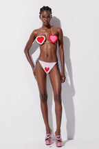 Yiska Heart Knit Swimwear Flowering Girl