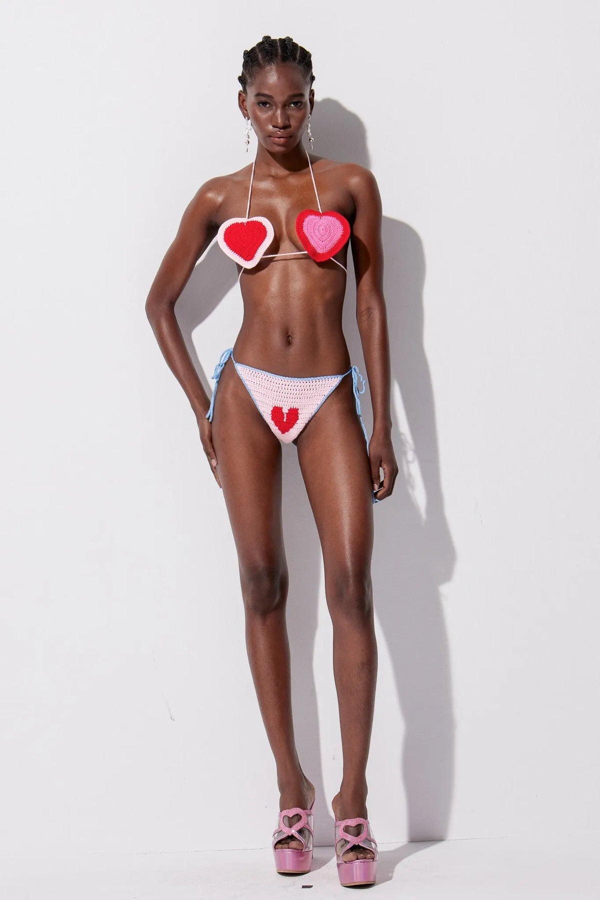 Yiska Heart Knit Swimwear Flowering Girl