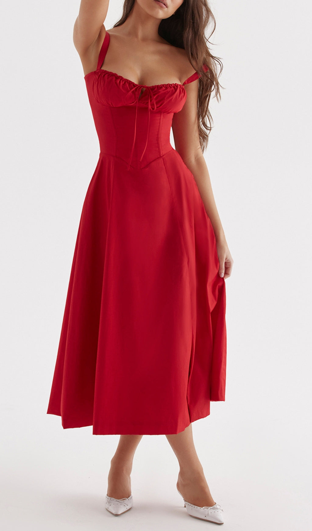 Red Rose Bustier Sundress Flowering Girl