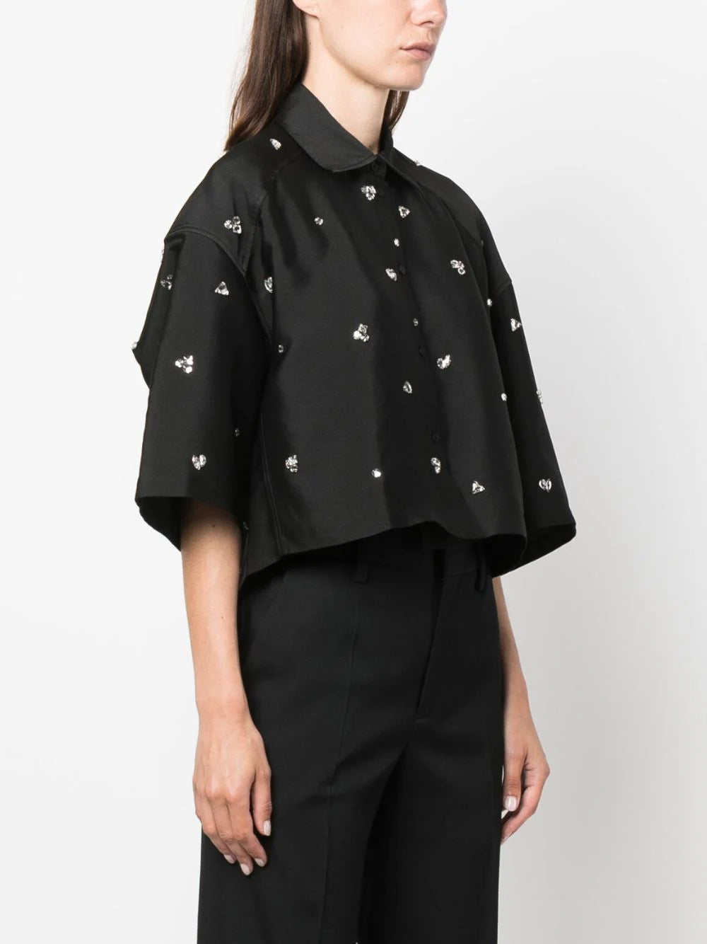 OVERSIZED CROPPED EMBELLISHED SHIRT Flowering Girl