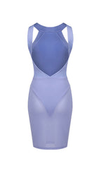 Gratia Bandage Mesh Patchwork Mini Dress Flowering Girl