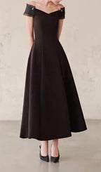 Kinu Black Off-Shoulder Maxi Dress Flowering Girl