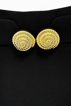 Black High Waist Pleated Mini Skirt with Statement Double Gold Buckle Flowering Girl