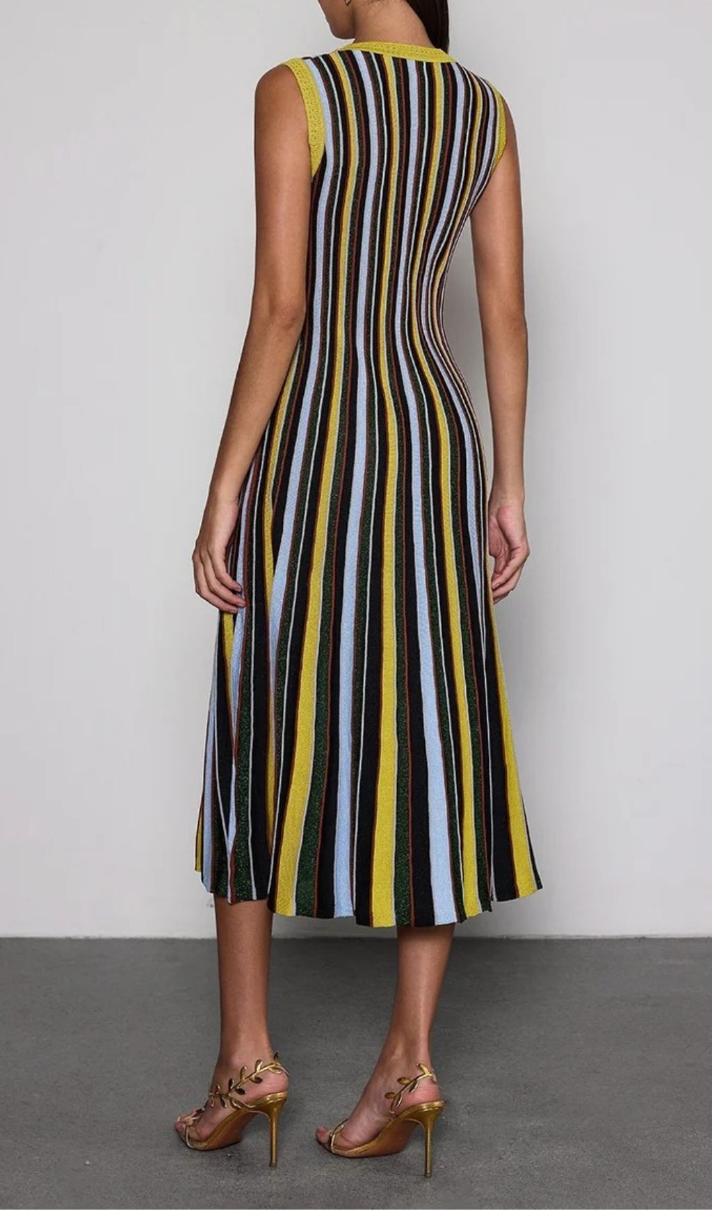 Malyxa Sleeveless Stripe Knit Midi Dress Flowering Girl