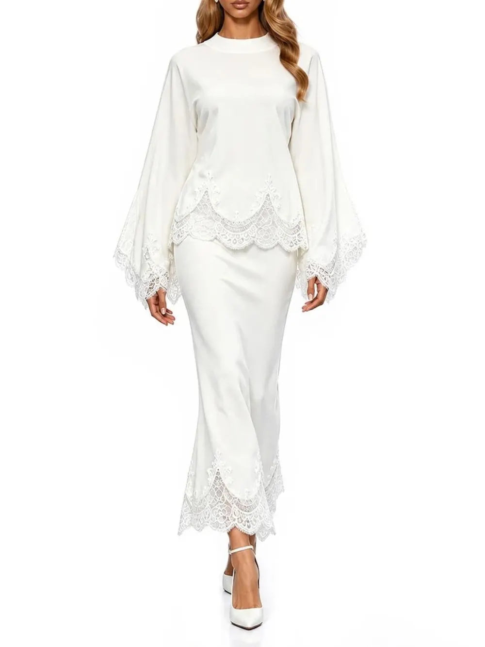 Turelia Lace Satin Skirt Set Flowering Girl