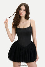 celeste lace bowknot backless mini dress in black Flowering Girl