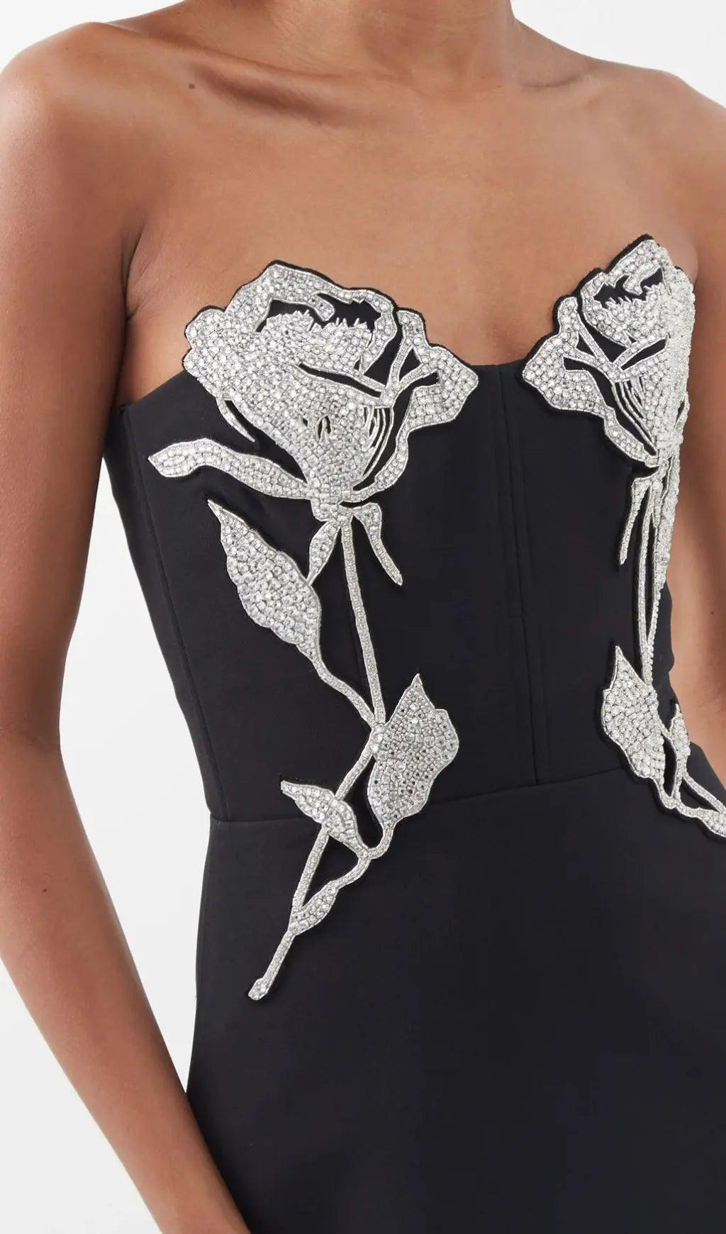 Crystal Flower Maxi Dress In Black Flowering Girl