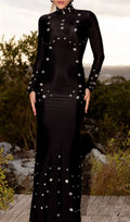 Ishana Black Long Sleeve Embellished Maxi Dress Flowering Girl