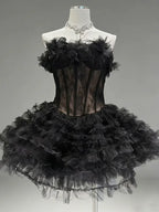 Kelii Strapless Corset Flower Mini Dress Flowering Girl