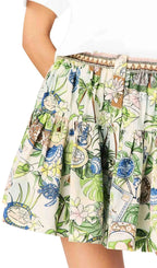 Printed Ruffled Skirt Flowering Girl