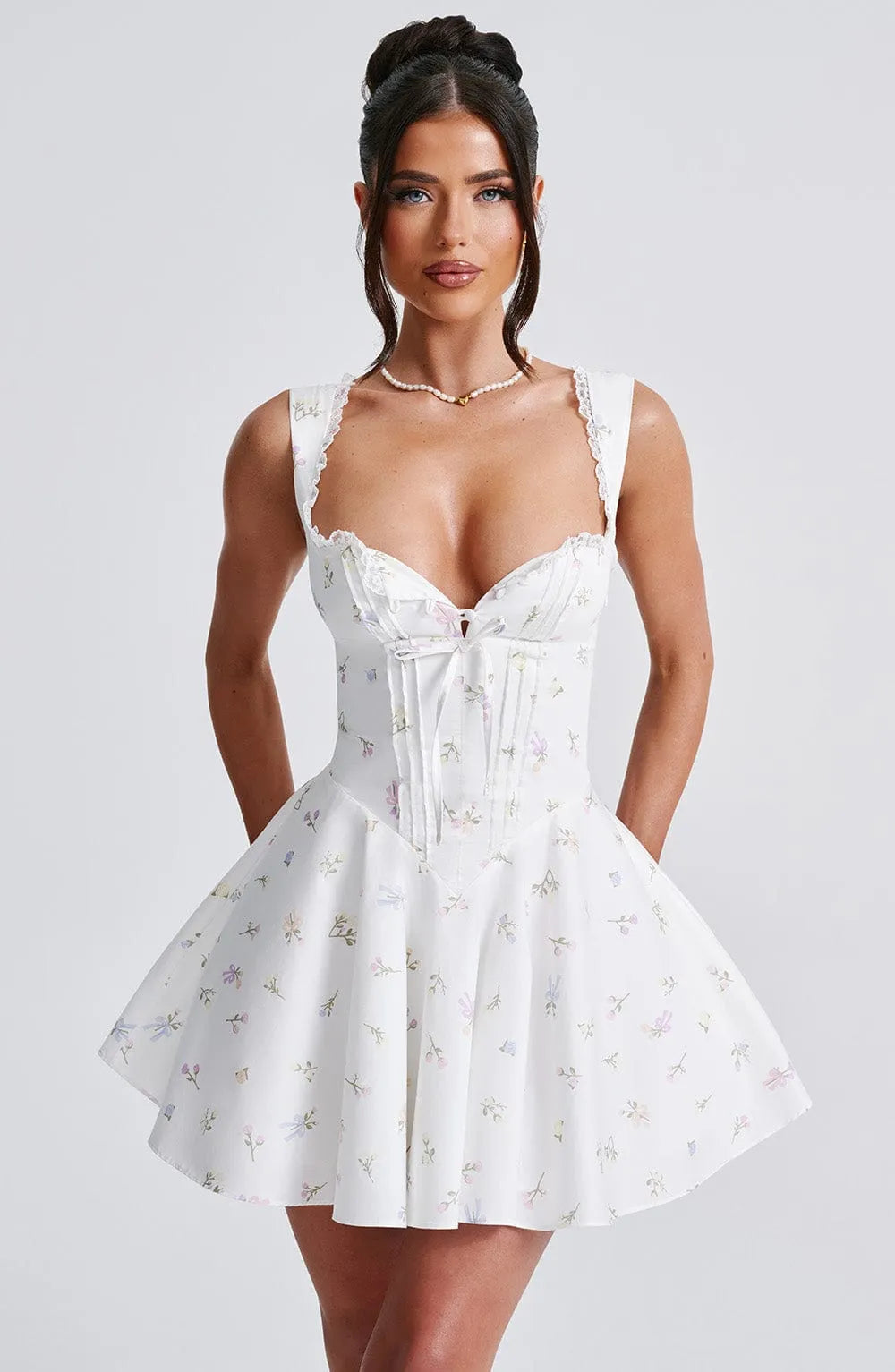 Antonella Mini Dress - Multi Floral Print Flowering Girl