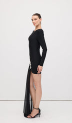 Rebecca Black Asymmetrical With Rhinestone Embellishments Mini Dress Flowering Girl