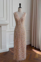 Sleeveless Flower Embroidery Midi Dress In Beige Flowering Girl