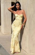 Nefertiti Maxi Dress - Lemon Flowering Girl