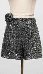 Ginata Sequin Flower Shorts Flowering Girl