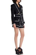 Mishka Breasted Tweed Jacket - Black Flowering Girl