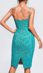 Strappy Lace Midi Dress Flowering Girl