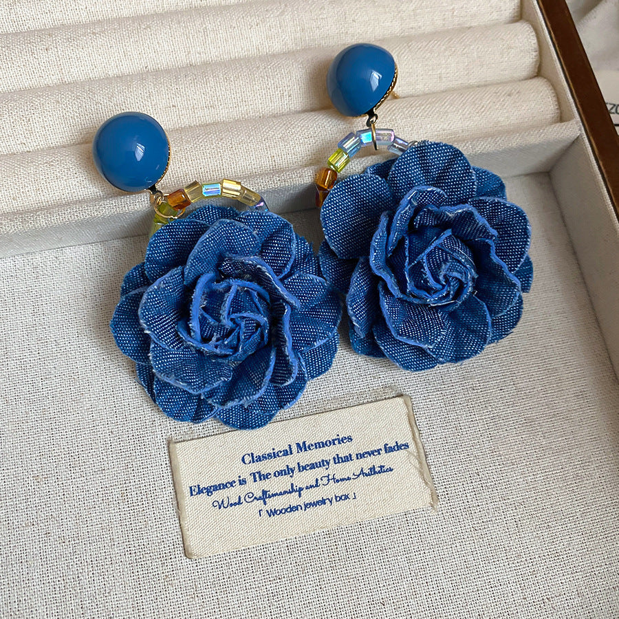 Fabienne Blue Flower Earrings Flowering Girl