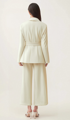 Jasmine white neck-tie wrapped blazer Flowering Girl