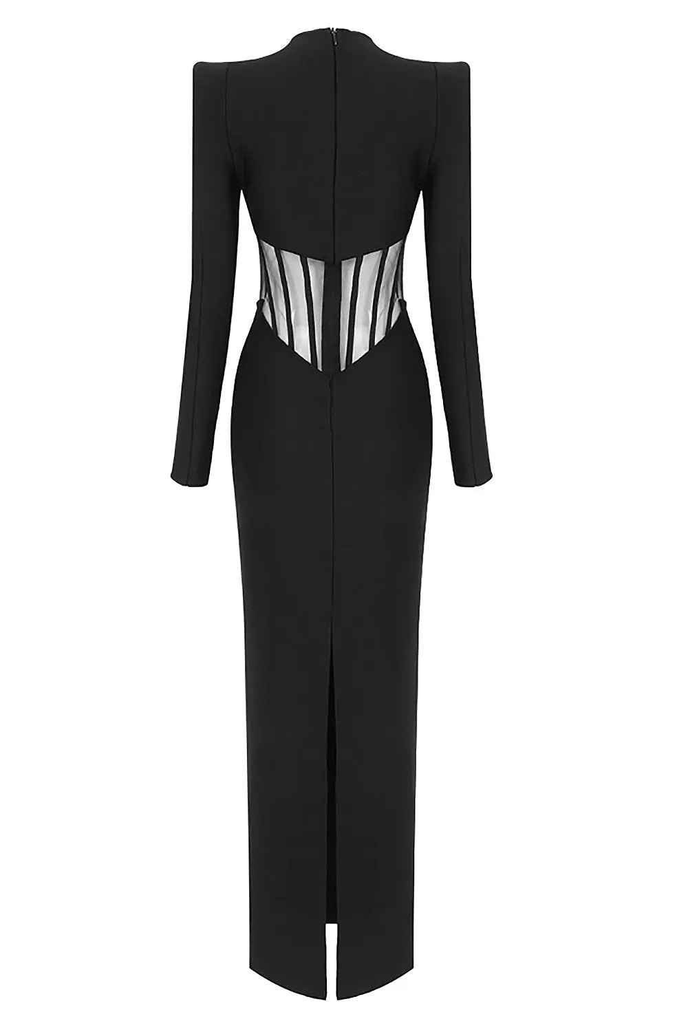 Black Mesh Corset Detail Bandage Long Dress Flowering Girl