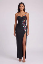 Black Heavy Stretch Bandage Column Gown Flowering Girl