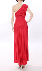 Jinte Red One-Shoulder Maxi Dress Flowering Girl