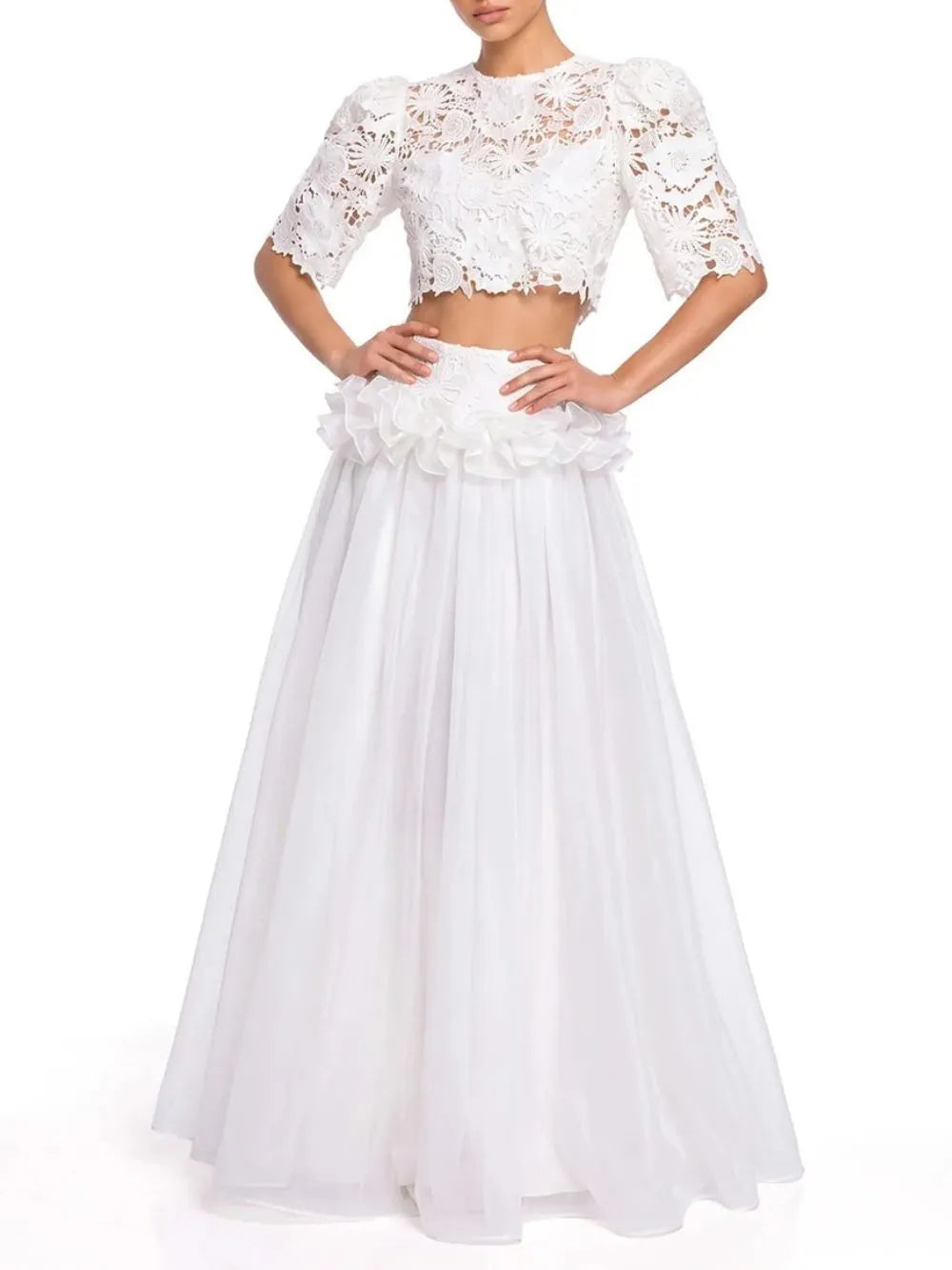 Valdrek Short Sleeve Flower Skirt Set Flowering Girl