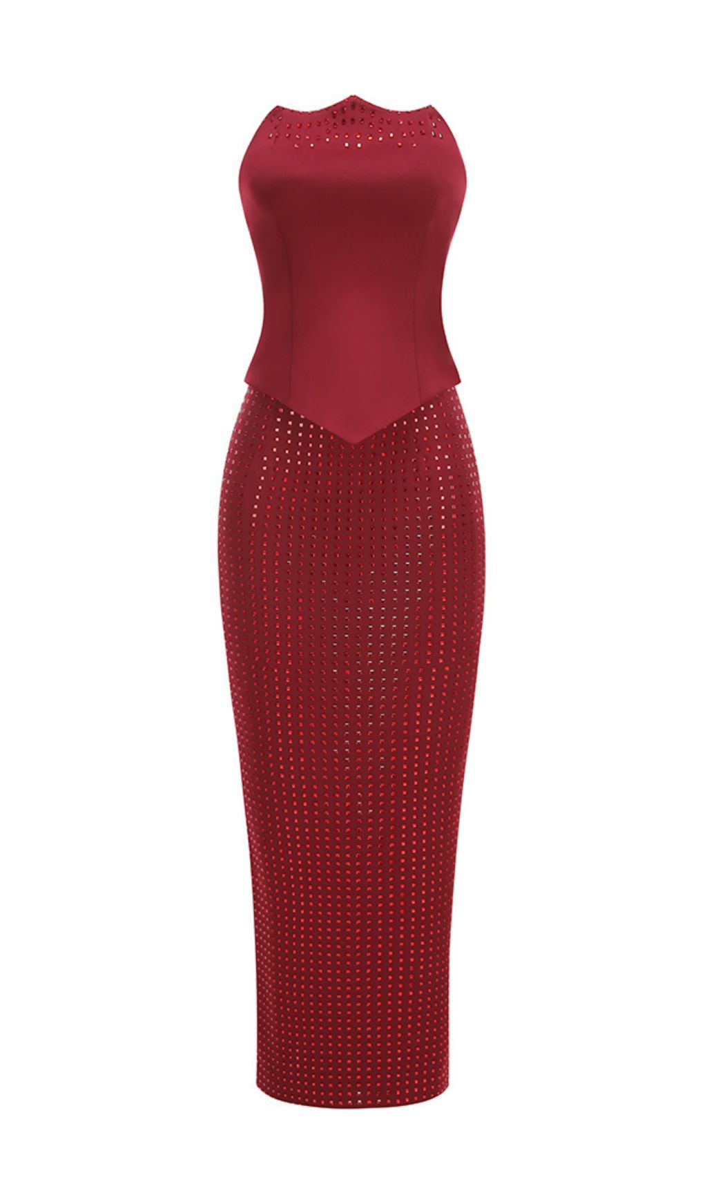 Isley Red Embellished Two-Piece Set Flowering Girl